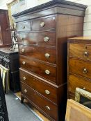 A George III mahogany chest on chest, width 110cm, depth 54cm, height 175cm
