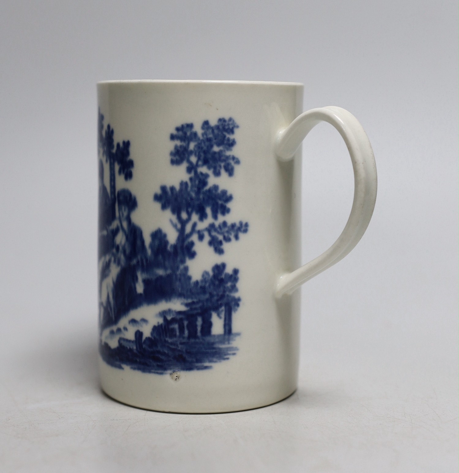 An 18th century Caughley uncommon mug Le Peche / Promenade, S mark to base - Image 4 of 6