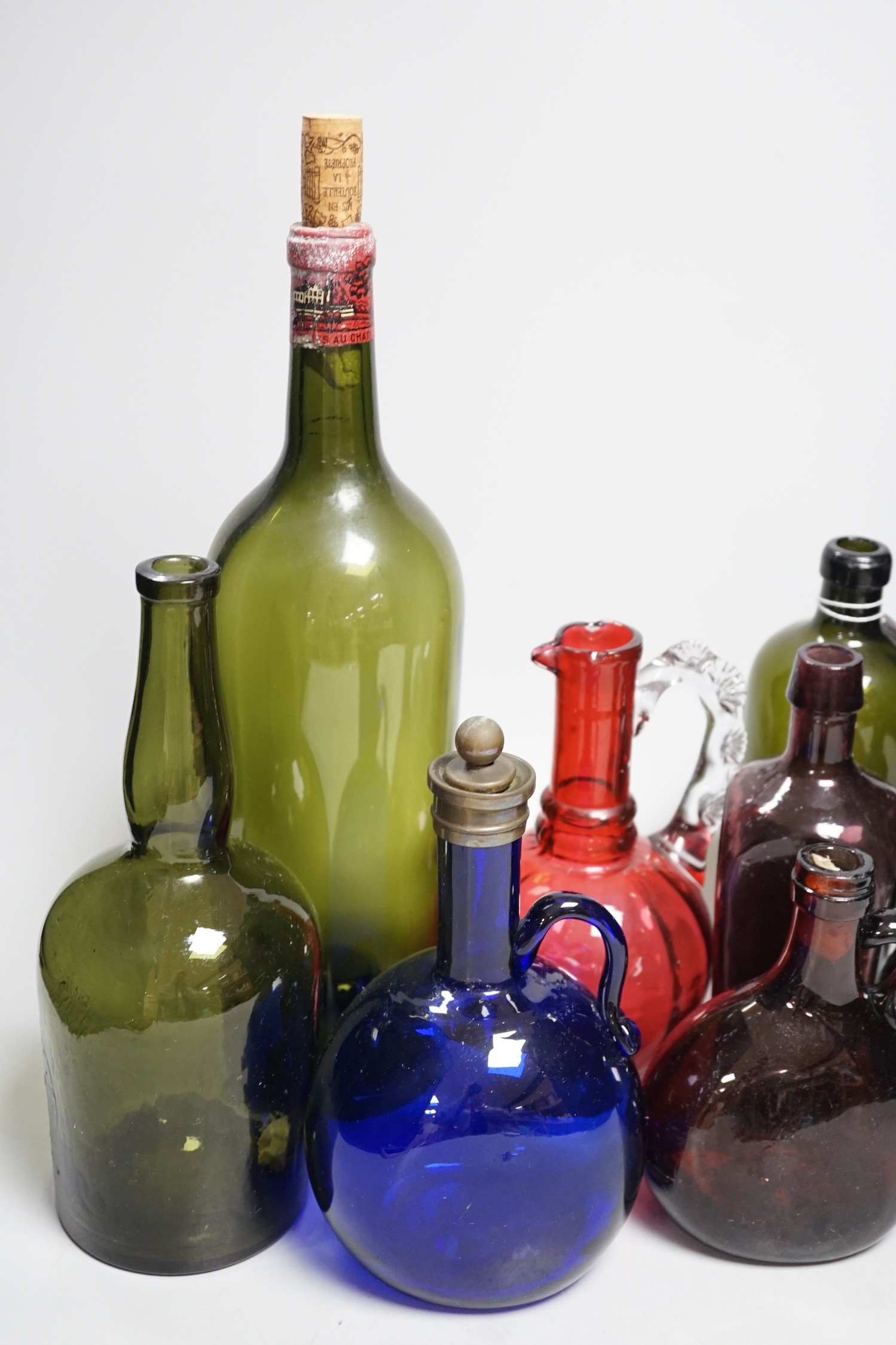 A collection 19th/20th century coloured glass bottles and jugs - Image 6 of 6