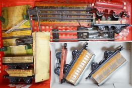 A collection of Hornby gauge 0 toy trains, pre and post-war