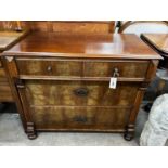 A 19th century continental mahogany small commode, width 88cm, depth 50cm, height 76cm