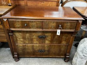 A 19th century continental mahogany small commode, width 88cm, depth 50cm, height 76cm