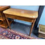 A George III mahogany card table, width 91cm, depth 45cm, height 73cm