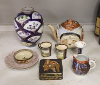 A collection of Japanese ceramics, including Kinkozan Satsuma, Koran-sha Imari etc.