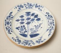 Five 18th century Chinese blue and white plates. 22.5cm diameter