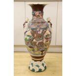 A massive Japanese Satsuma pottery vase, 81cm