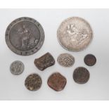 A George III 1797 'cartwheel' 2d, a George III 1819 silver crown and assorted Indian coinage.