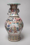 A 19th century Chinese famille rose vase, 42cm