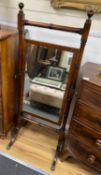 A Regency mahogany cheval mirror, width 59cm, height 152cm