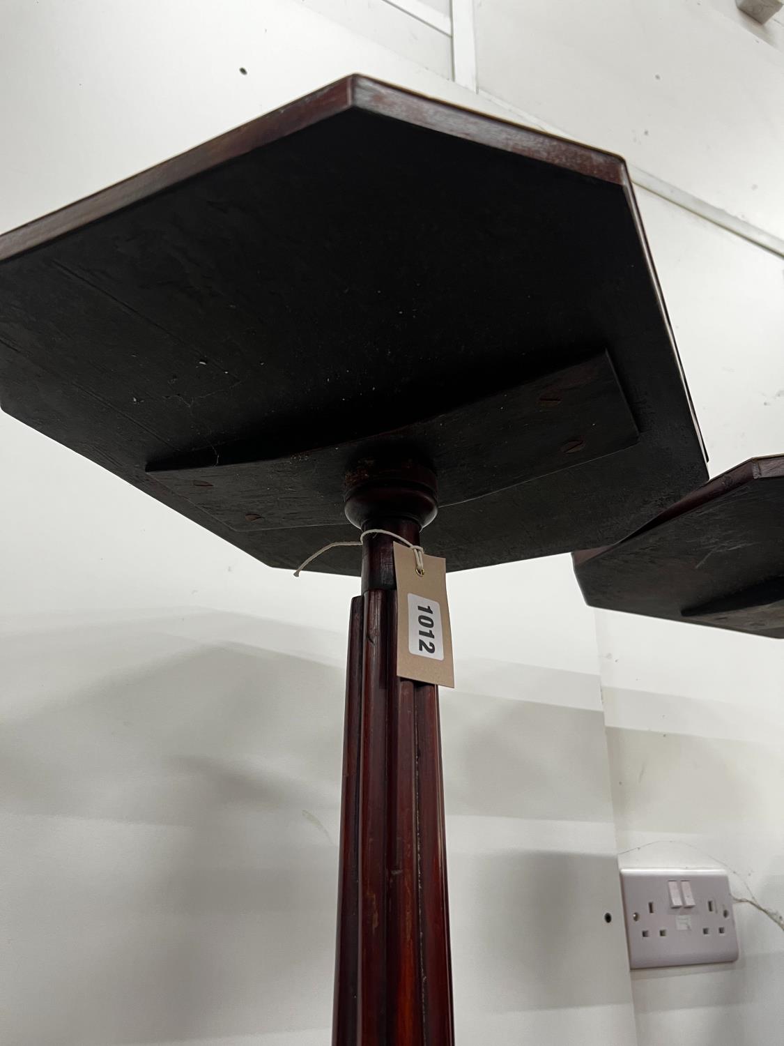 A pair of Regency style brass mounted mahogany octagonal top tripod tables, width 39cm, depth - Image 2 of 3