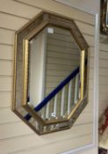 A Victorian style octagonal gilt framed wall mirror, width 68cm, height 88cm
