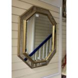 A Victorian style octagonal gilt framed wall mirror, width 68cm, height 88cm