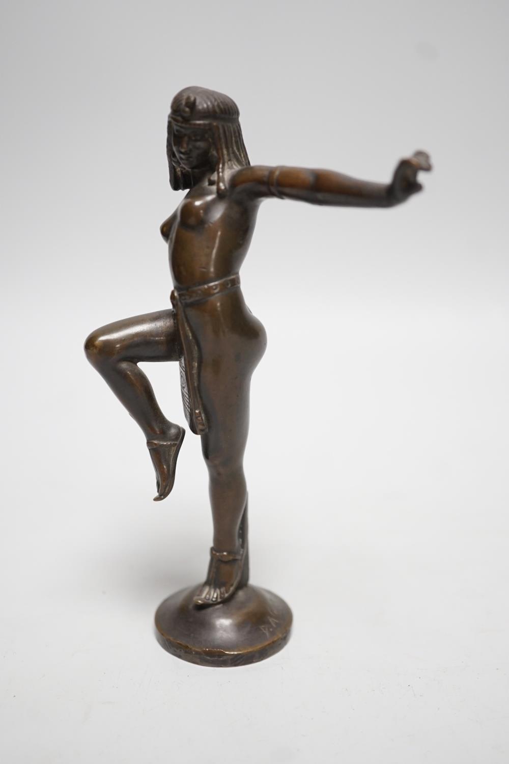 Dominique Alonzo, brown patinated bronze figure of an Egyptian Dancer, signed, c.f. Catley pg. 39 - Image 3 of 5