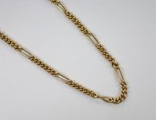 A modern 9ct gold curb and elongated link chain, 66cm, 24.7 grams.