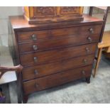 A George IV mahogany secretaire chest, width 126cm, depth 60cm, height 119cm