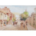 Clem Lambert (1855-1925), watercolour, 'Cliffe Bridge, Lewes', signed, 36 x 52cm, and Howard Gaye,