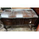 A Chippendale revival mahogany seven drawer dressing table, width 120cm, depth 59cm, height 79cm