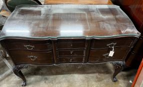 A Chippendale revival mahogany seven drawer dressing table, width 120cm, depth 59cm, height 79cm