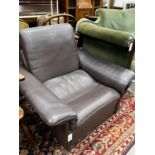 A De Sede brown leather armchair, width 92cm, depth 83cm, height 80cm