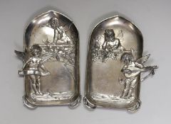 A pair of WMF style plaques, 22cm long