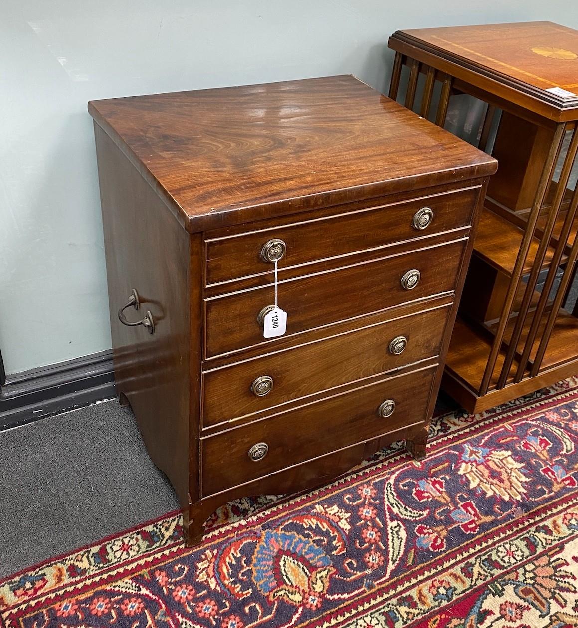 A 19th century mahogany commode, width 56cm, depth 46cm, height 70cm