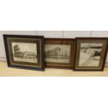 Three large format albumen print photographs comprising George Barker (1844-1894), Niagara Falls, 48
