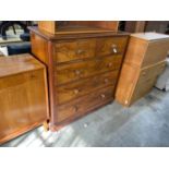 A Victorian walnut chest, width 118cm, depth 53cm, height 118cm