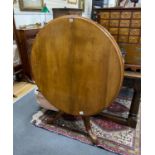 A Victorian circular mahogany tilt top breakfast table, diameter 100cm, height 72cm