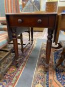 A Victorian coromandel banded mahogany Pembroke table, width 48cm, depth 96cm, height 71cm