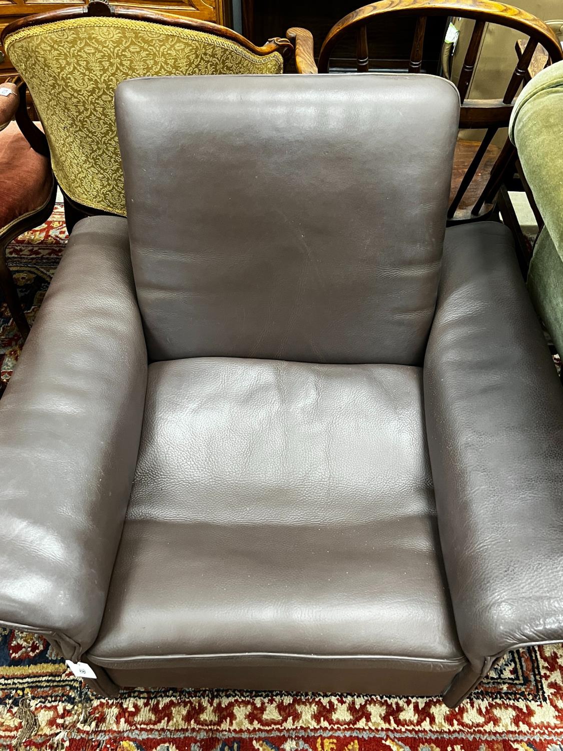 A De Sede brown leather armchair, width 92cm, depth 83cm, height 80cm - Image 2 of 2