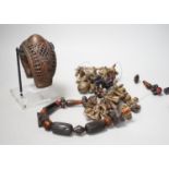A group of tribal African jewellery, Baule and Bamelette