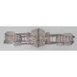 A late Victorian pierced silver belt, with chain links, James Dixon & Sons, Sheffield, 1898, overall