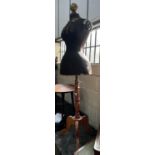 A late 19th century French brass mounted beech mannequin on telescopic tripod stand