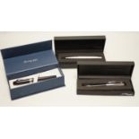 Two Dupont ballpoint pens and a Montegrappa Champions League Trophy fountain pen