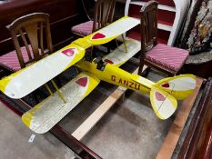 A De Havilland Tiger Moth Reg:- G-ANZU model aeroplane, width 183cm, length 150cm