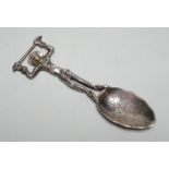 An early Victorian novelty silver caddy? spoon, with figural stem, Susanna Cook, London, 1845, 11.