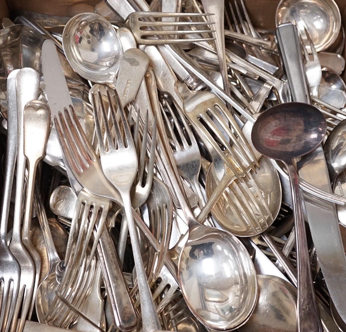 A quantity of silver plated flatware