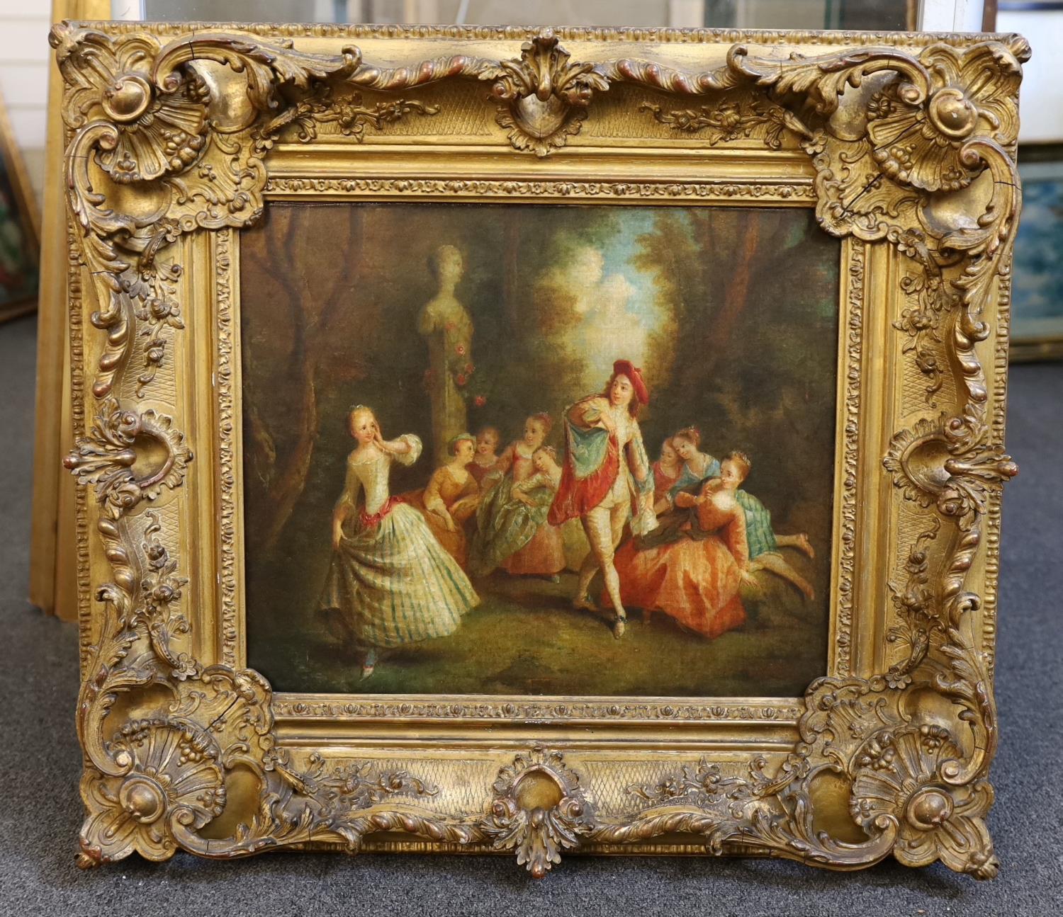 Follower of Jean-Honoré Fragonard (French, 1732-1806), oil on canvas, Fête champêtre, 34 x 41cm - Image 2 of 3