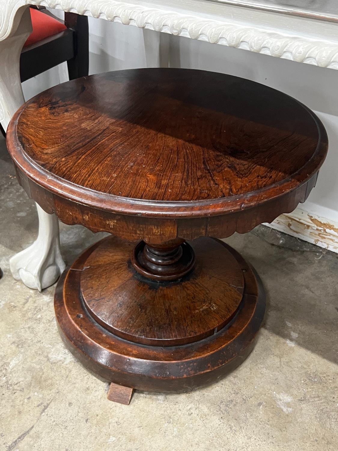 A Victorian circular rosewood occasional table (adapted) diameter 50cm height 44cm and a Chippendale - Image 3 of 3