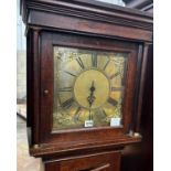 An 18th century oak 30 hour longcase clock, the engraved brass dial signed Thomas Millett 'Ware',