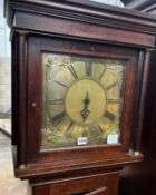 An 18th century oak 30 hour longcase clock, the engraved brass dial signed Thomas Millett 'Ware',