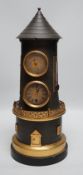 A late 19th century French industrial windmill clock, by Guilmet. 42cm tall