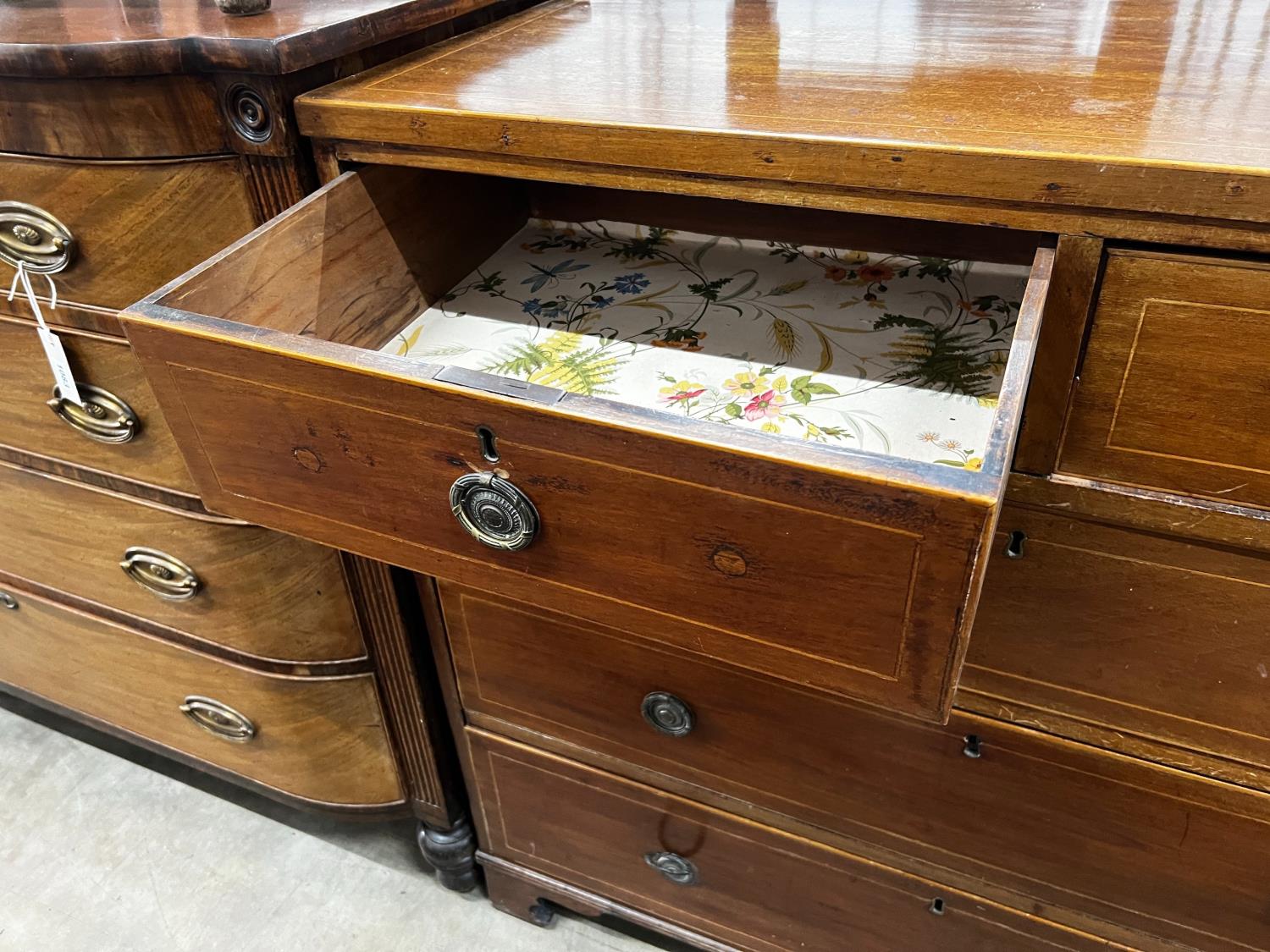 A Regency inlaid mahogany chest of drawers, width 108cm, depth 49cm, height 104cm - Image 3 of 4