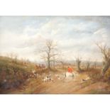 H. Sherborne (19th C.), oil on canvas, Hunting scene, signed, 25 x 35cm