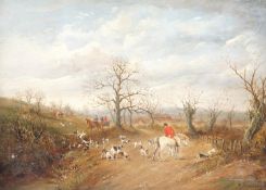 H. Sherborne (19th C.), oil on canvas, Hunting scene, signed, 25 x 35cm