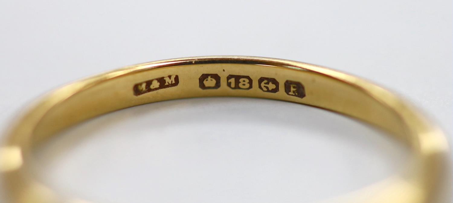 A 1940's 18ct gold wedding band, size R, 2.2 grams. - Image 3 of 3
