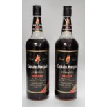 Captain Morgan Black Label Rum 1980's, 2 one litre bottles