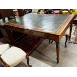 A Victorian style mahogany partner's writing table, width 154cm, depth 102cm, height 79cm