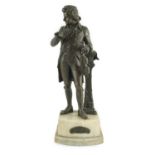Carl Brose (German, 1880-). An early 20th century bronze figure of Mozart holding a violin, signed