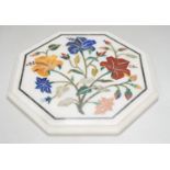An Agra hardstone inlaid table top. 30cm wide